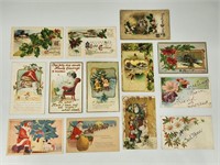 13) ANTIQUE CHRISTMAS HOLIDAY POSTCARDS