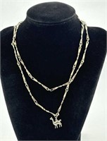 925 Silver Hand Forged Very Long Chain