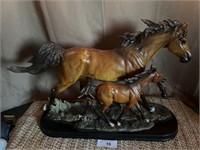 MARE AND FOAL PORCELAIN  STATUE.