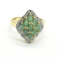 Gold plated Sil Emerald(1.8ct) Ring