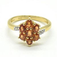 Gold plated Sil Orange Sapphire(1.35ct) Ring
