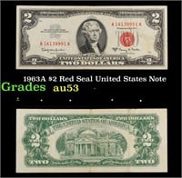 1963A $2 Red Seal United States Note Grades Select