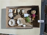 Mini Tea Set, Mini Dora the Explorer Doll +