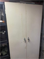 vintage metal storage cabinet shelf with doors