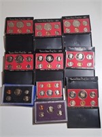 10 United States Proof Sets: 1970s - 1990s