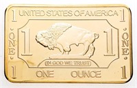 USA Replica Bar 100 Mils Gold Clad