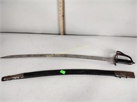 Military sword, unidentified, sheath and handle