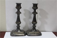 A Pair of Vintage Silverplated Candle Holders