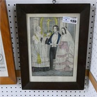 Early J. Baittie 'The Marriage' Framed Lithograph