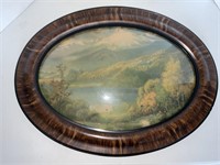 Antique curved glass picture