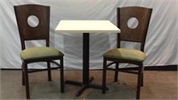 White Laminate Table W 2 Matching Chairs