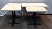 3 Small & 1 Large White Laminate Tables