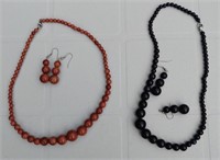 Pair Of Necklaces Each With Matching Earrings