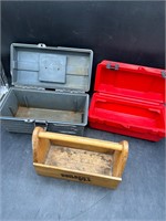3 Toolboxes 1 is Wooden and for a Child