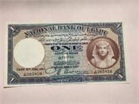 Egypt 1 pound 06/15/1943 AUNC.est $265.Eg17