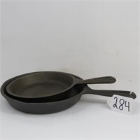 WAGNER WARE #3 & #4 CAST IRON SKILLETS