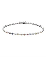 14KT White Gold 4.59ctw Multi Color Sapphire Brace