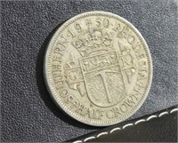 1950 Southern Rhodesia Half Crown Coin