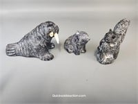 3 Wolf Original Sculptures