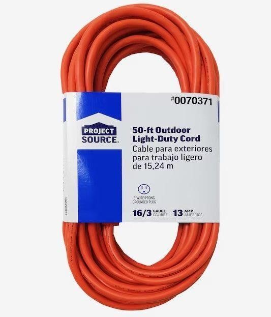 $37 Project Source 50-ft 16/3 3-Prong Orange O
