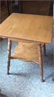 Oak Turned Leg Parlor Table