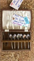 ROYAL CROWN SILVER SPOON & TONG SET