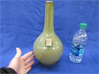 12 inch tall green pottery vase