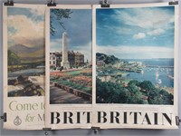 Vintage 1952 Britain Travel Posters Lot of (3)