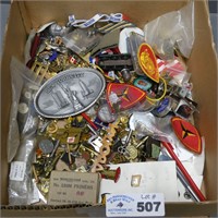 Large Lot of Assorted Pinbacks, Patches & Medals