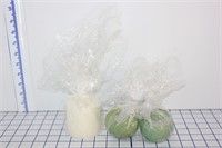 2 SETS OF WRAPPED CANDLES