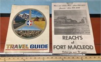 Vtg. Royalite travel guide & Ft. MacLeod advert