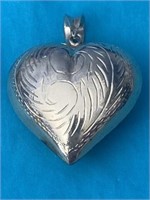 Sterling Silver Heart Pendant 10.17 Grams