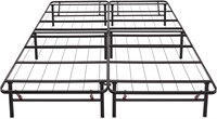 Foldable, 14" Black Metal Platform Bed Frame