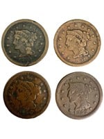 1851, 1851 1852 1856 US Large Cents Copper Pennies