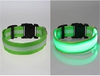 24$-led dog collar safety green