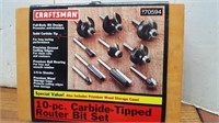 NEW Craftsman 10 PC Carbide-Tipped Router Bit Set