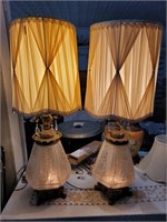 Pair huge 30" hollywood regency mcm 1960s lamps
