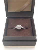 Diamond & Sterling Silver Ring Size 6