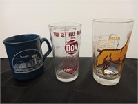 Vintage graphic cup/glass classic 3 piece