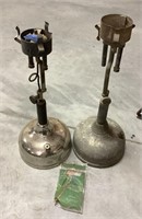 2 Coleman Quick-Lite gas table lamps