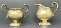 Sterling Creamer and Sugar Bowl by F Whiting Co
