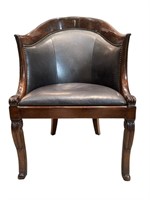 A Rose Tarlow Charles X Style Armchair, Leather