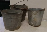 3 Galvanized Buckets