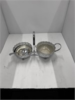 Vintage Silverplate Sugar & Creamer Caddy