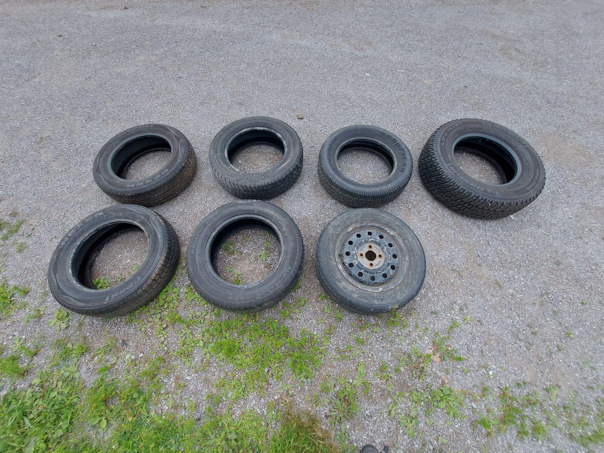 6 Car Tires, 1 Truck Tire