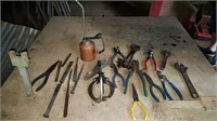 Pliers,  Chisels, Oil Can & More