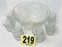 Punch Bowl with (12) Cups