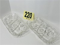 (2) Cut Glass Serving Dishes