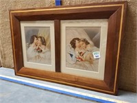 FRAMED & MATTED DOUBLE CHILDS PICTURE