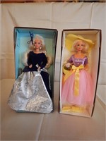 Two Barbie dolls: